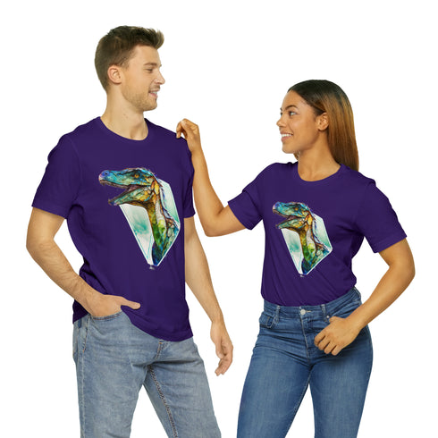 Stained Glass Velociraptor - Short Sleeve Tee